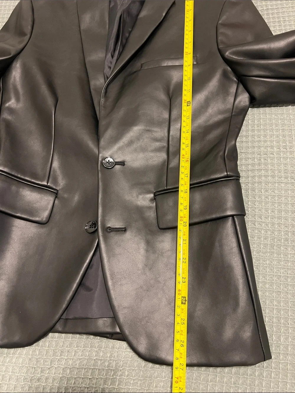INC Black Faux Leather Sport Blazer - Stylish Tailored Jacket